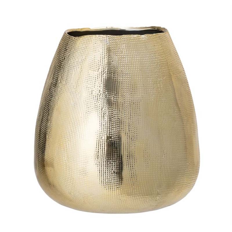 Stoneware Vase, Gold Finish
