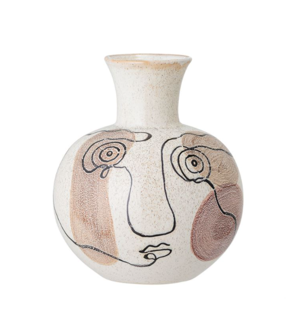 Hand Painted Stoneware Vase, Multicolor