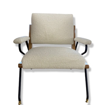 Margot Chair, Sheepskin Natural/White Oak Finish, 28Wx32.5Dx31H