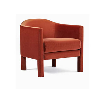 WE Upholstered Chair, Rust Velvet