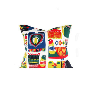 Marimekko Pillow, Ivory with Animal Motif