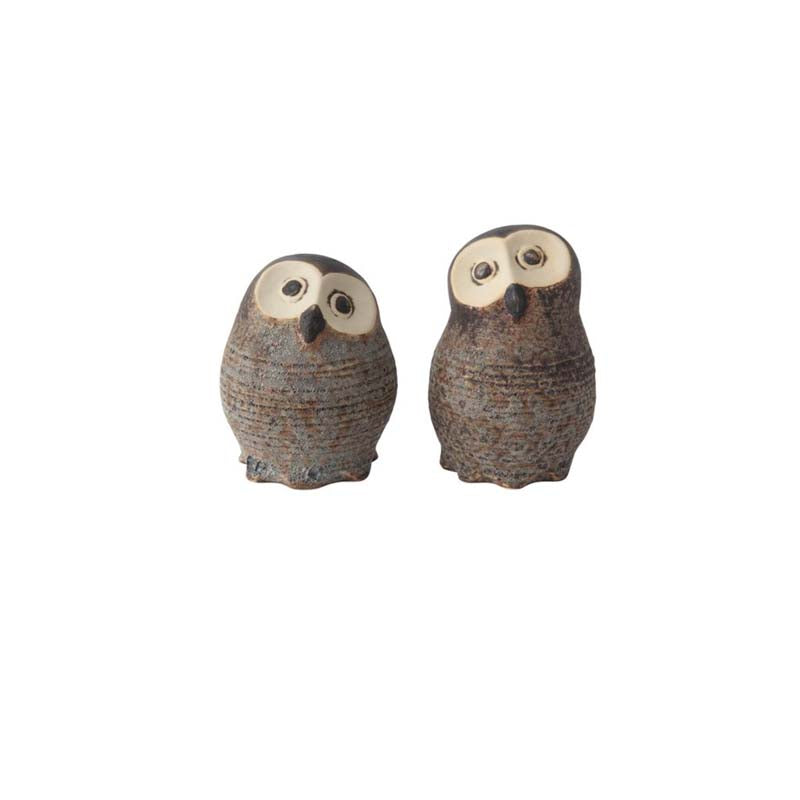 Stoneware Owls, Set of 2