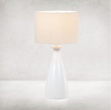 Innes Table Lamp, Matte White Cast Aluminum