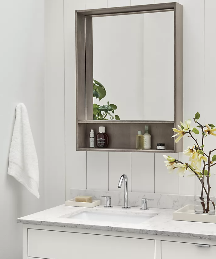 Loft Wall Mirror, Gray Stained Wood