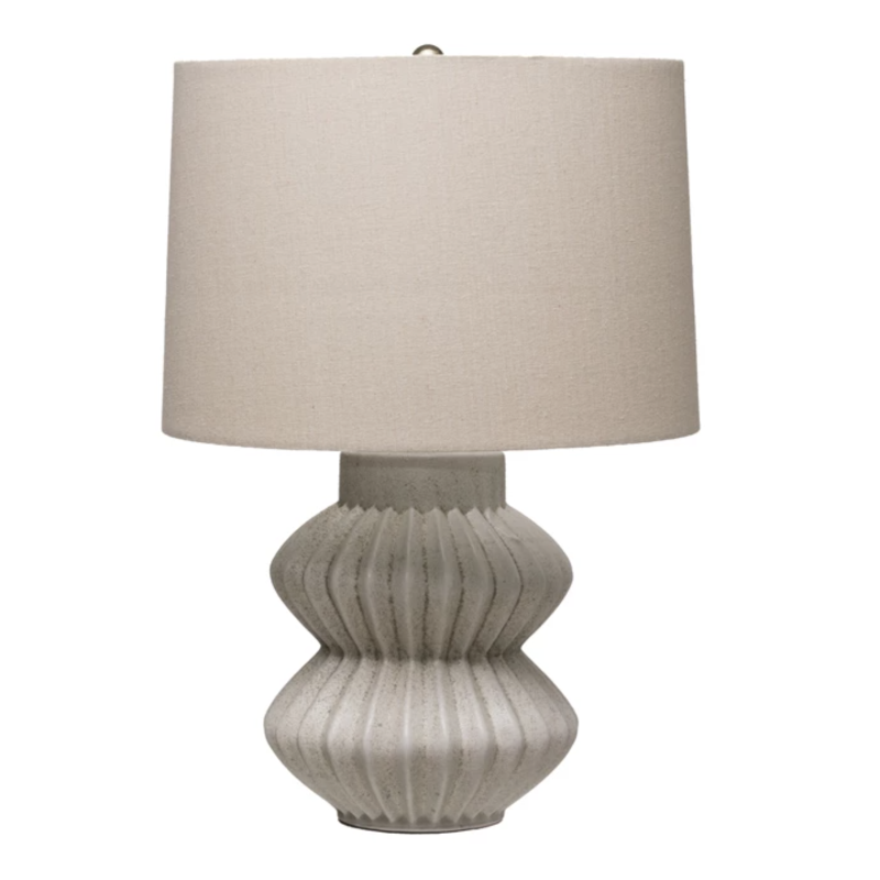 Distressed Table Lamp with Linen Shade