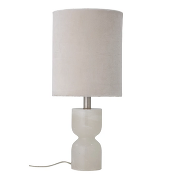 Alabaster Table Lamp with White Shade