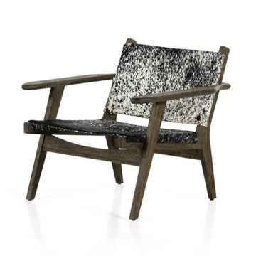 Rivers Sling Chair, Peppered Hair On Hide