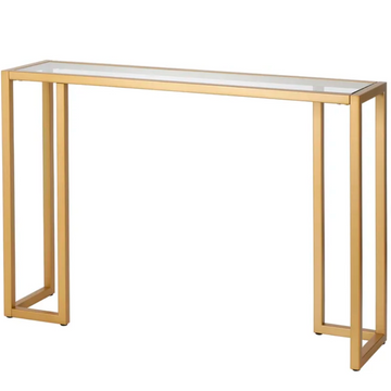 Brass Console Table with Glass Top