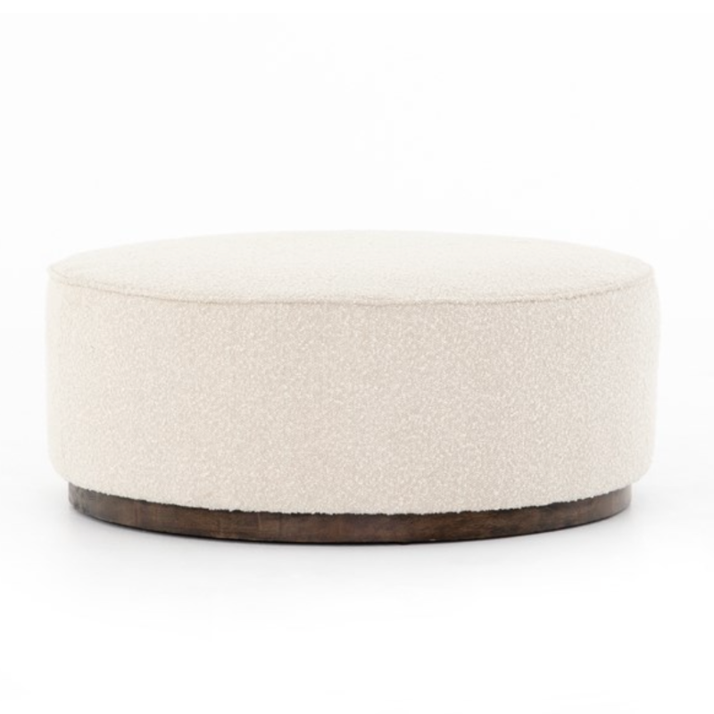 Sinclair Large Round Ottoman, Knoll Natural Performance Fabric