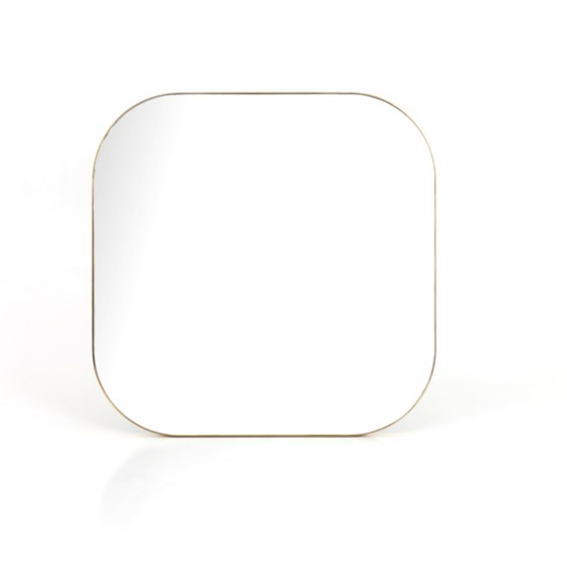 Bellvue Mirror, Small Square, Polished Brass