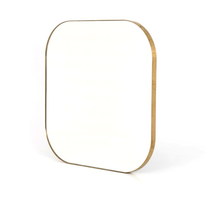 Bellvue Mirror, Small Square, Polished Brass