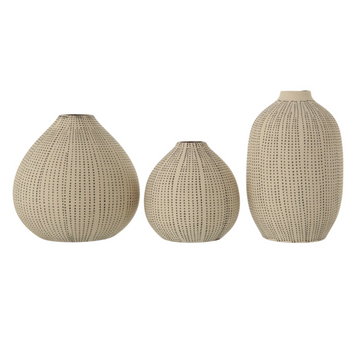 Stoneware Textured Vase, Set of 3