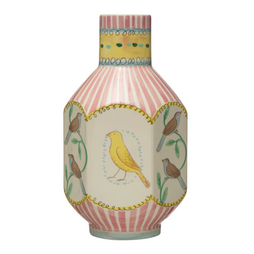 Ceramic Birdie Vase, Multicolor