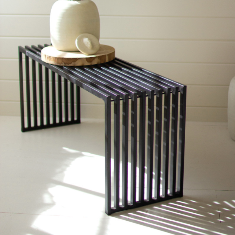 Black Metal Bench Console, 14