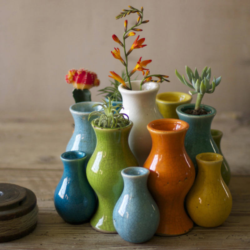 Ceramic Bud Vase, Multi-Color