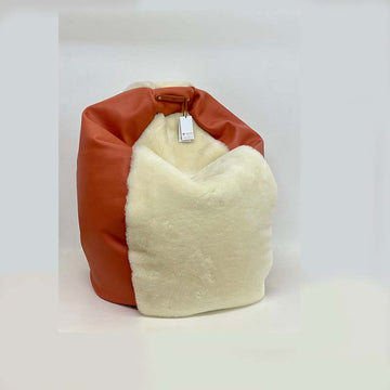Copperdot Leather/Shearling Bean Bag